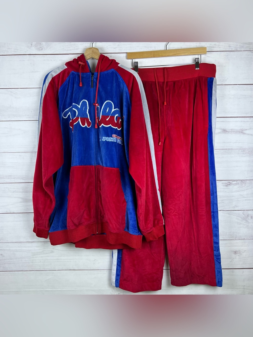 Vintage Delf Track Suit Set Mens RED BLUE XL Y2K 90s